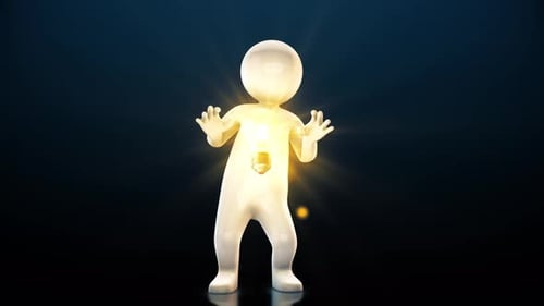 Conceptual Human With Creative Glowing Idea Lightbulb 4k