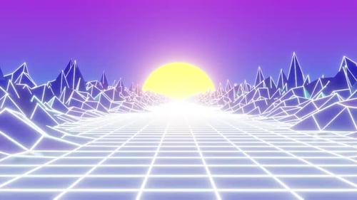 Synthwave Road Lila Himmel Hintergrund Schleife Hintergrund 07