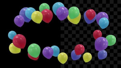 Colorful Animated Balloons Border Frame for Celebratory Content