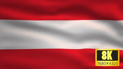 Realistic Austrian Flag Waving Animation