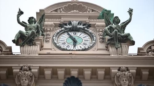 Casino of Monte Carlo building in Monaco, close up view