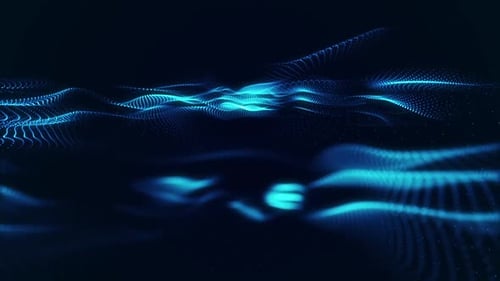 Dynamic Glowing Abstract Particle Wave Field Background