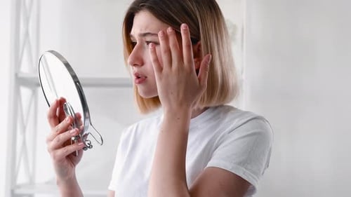 Acne Treatment Skin Problem Disturbed Girl Face