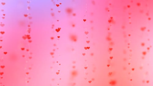 Romantic Falling Red Hearts Background Animation