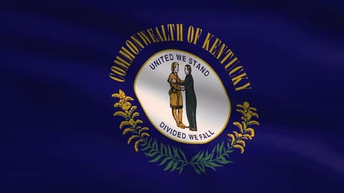 Realistic Waving Commonwealth of Kentucky Flag Loop
