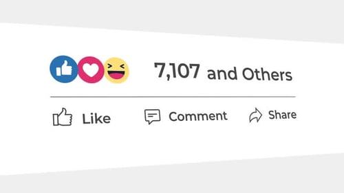 Réaction Facebook Emoji comme fond de comptage de compteurs