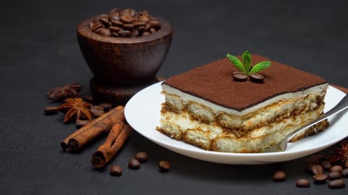 Tiramisu Dessert with Coffee and Spices