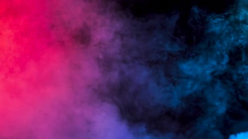 Colorful Cloud of Rising Smoke on Black Background