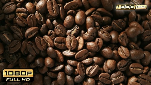 Rotating Coffee Beans - Aerial View