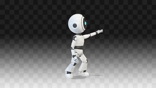 Friendly Robot Waving Hand 3D Animation