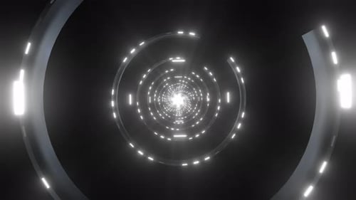 4k White Radial Neon Tunnel