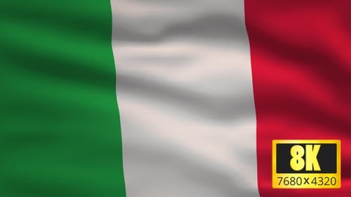 Realistic Waving Italian Flag Digital Animation