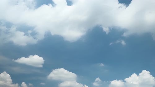 Blue Sky with White Clouds Moving