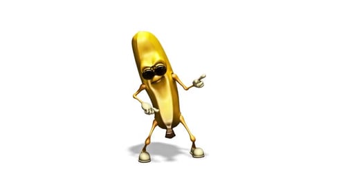 Danse en boucle Banan Fun sur fond blanc