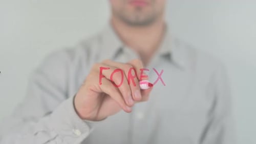 Écriture sur le Forex à l'écran avec la main