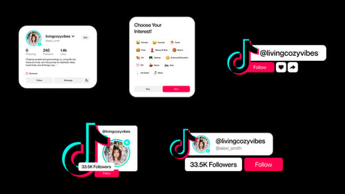 Modern TikTok Social Media Interface Elements Pack