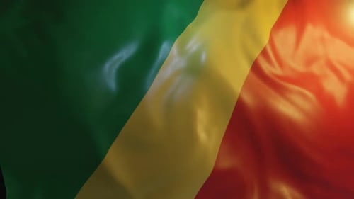 Realistic Waving Republic of Congo Flag Loop 3D Animation