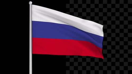 Realistic Waving Russian Flag Loop