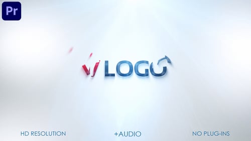 Minimal Clean Logo Reveal with Bright Light Flares