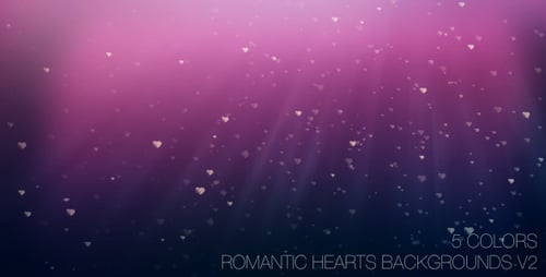 Abstract Pink Purple Glowing Hearts Floating Background