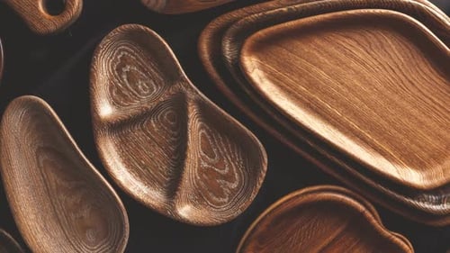 Variety of Carved Wooden Serving Trays