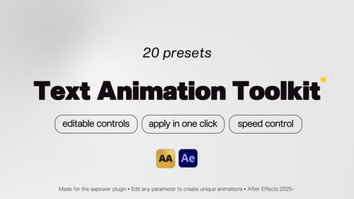Text Animation Toolkit: 20 Trendy Text Presets & Editable Controls for After Effects