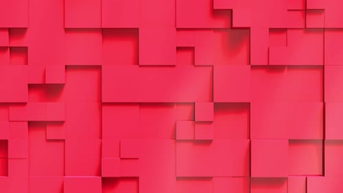 Dynamic Red Cube Wall Abstract Motion Background Loop