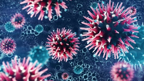 3D Microscopic Viruses and Bacteria Cells Animation