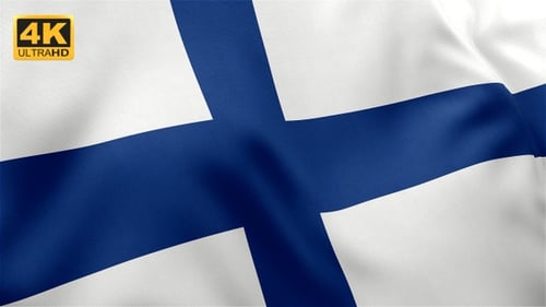 Waving Finnish National Flag Background