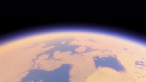 Space Exploration: Cinematic Orbit Around a Barren Alien Planet