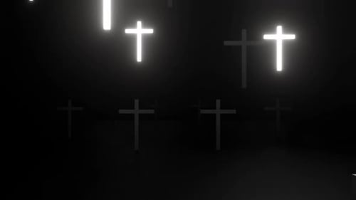 Animated Glowing White Crosses Looping Background