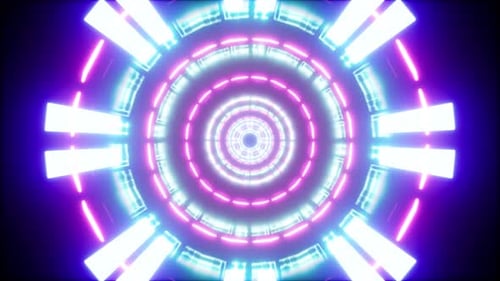 Retro Style Glowing Tunnel Effect 4K 06