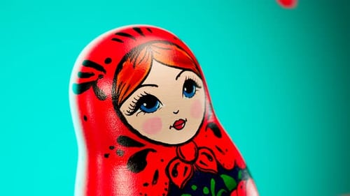 Babushka is breaking and falling apart and then we can see the smaller one.
