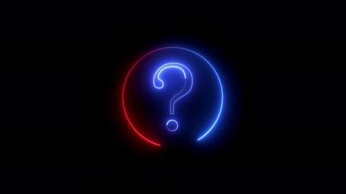 Animated Neon Question Mark Logo Reveal Loop