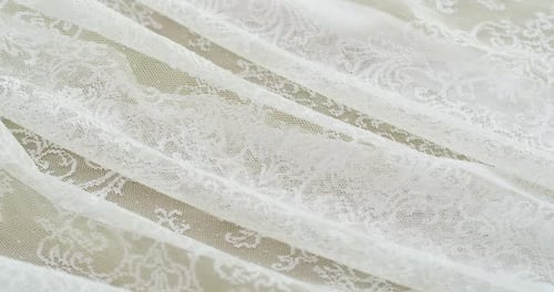 Elegant White Lace Fabric Close Up