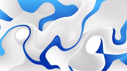 Fluid Abstract Blue and White Organic Shapes Background Animation