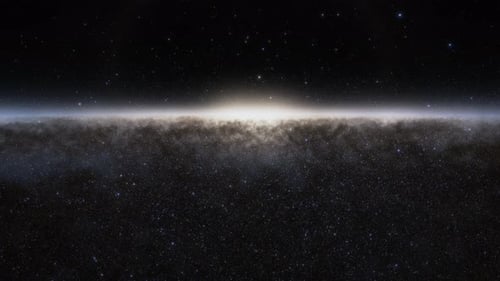 Flying Through a Cosmic Galaxy in Space Loop