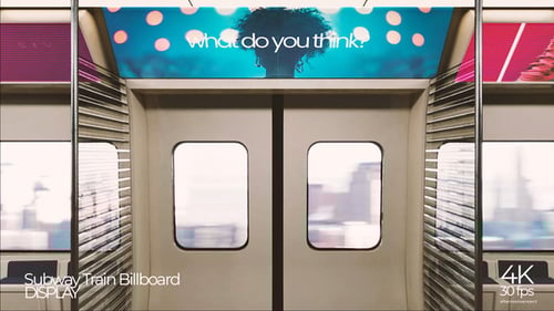Subway Train Billboard Mockup