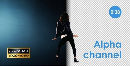 Woman Dances Wearing Leather Jacket and Leggings