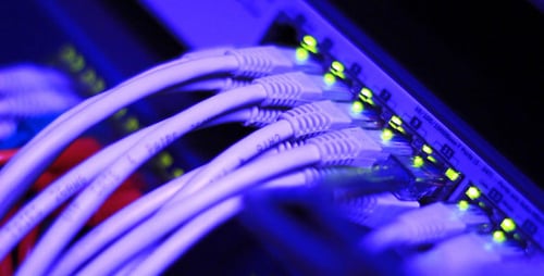 Server Cables Plugged In, Data Transmission