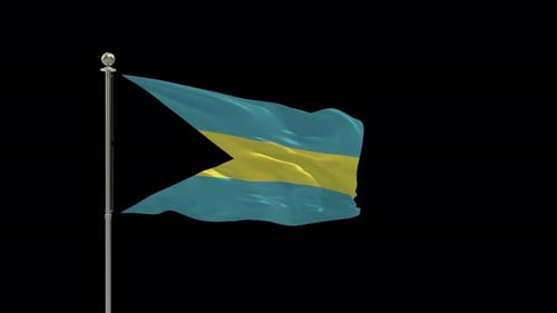 Bahamas Looping Of The Waving Flag Pole With Alpha