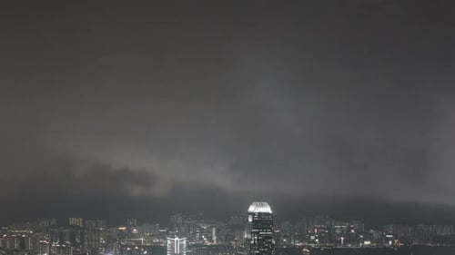 Storm Over The City Night