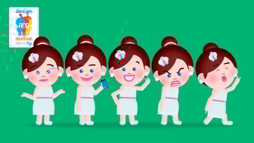 Animated Tiny Bride Character with Actions and Loop Cycles
