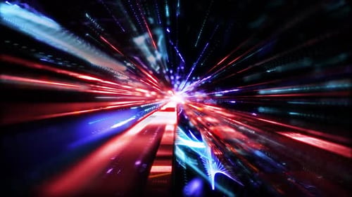 Futuristic Light Speed Digital Tunnel Background