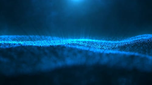 Blaue Partikel Animation Hintergrund 4K