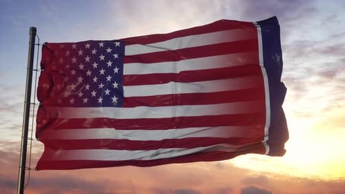 Tennessee State Flag Transition to USA Flag Animation