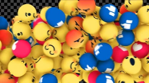 3D Dynamic Falling Social Media Emoji Overlay