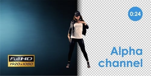 Woman Dancing Against Blue Textured Background