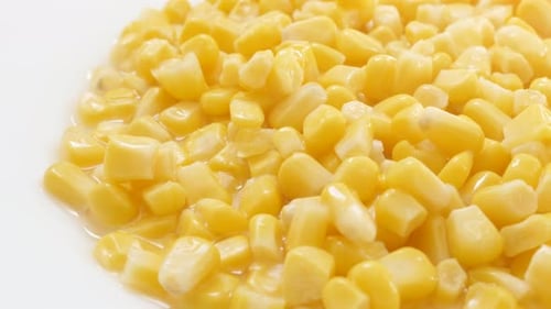 Close Up View of Yellow Canned Corn