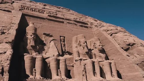 Abu Simbel Temple, Main Entrance And Statues
